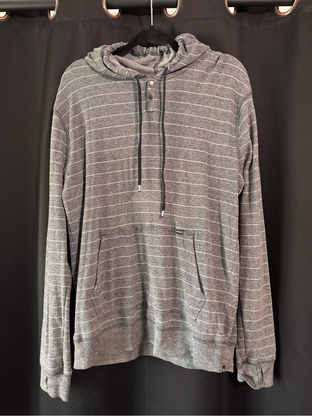 Men’s Hurley Gray Striped Hooded Pullover